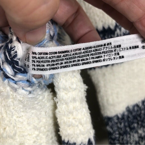 Free People Beach Toe in The Sand Blue Stripe Sweater Dress Cowel Neck Small - Picture 8 of 9